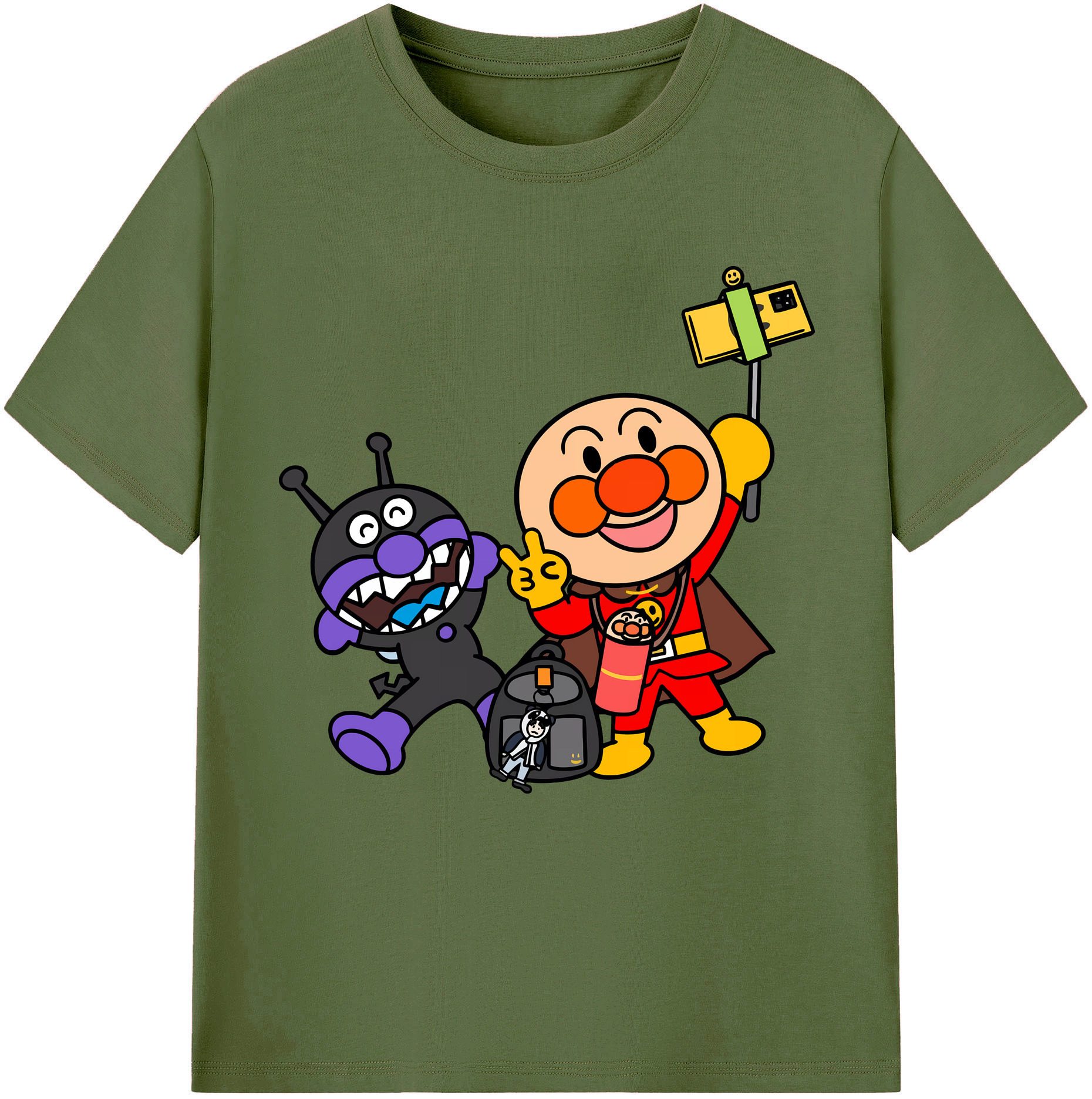 （画像用） アンパンマン Anpanman 綿100％半袖Tシャツ（フロントプリント）
